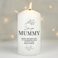 Personalised Fineline Floral Pillar Candle