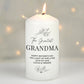 Personalised Fineline Floral Pillar Candle