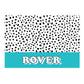 Personalised Blue Spots Dog Pet Bowl Mat
