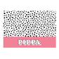 Personalised Pink Spots Dog Pet Bowl Mat