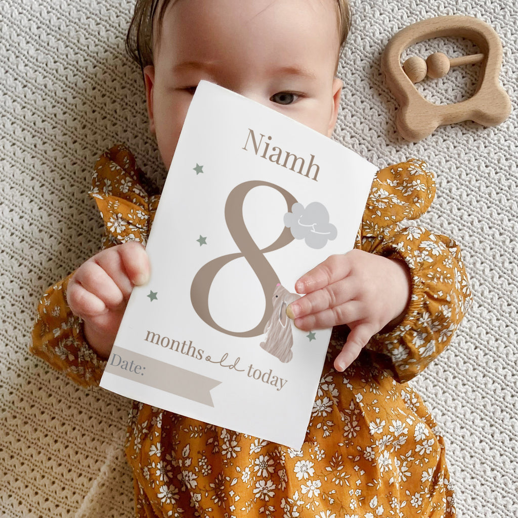Personalised Woodland Animals Baby Milestone Cards