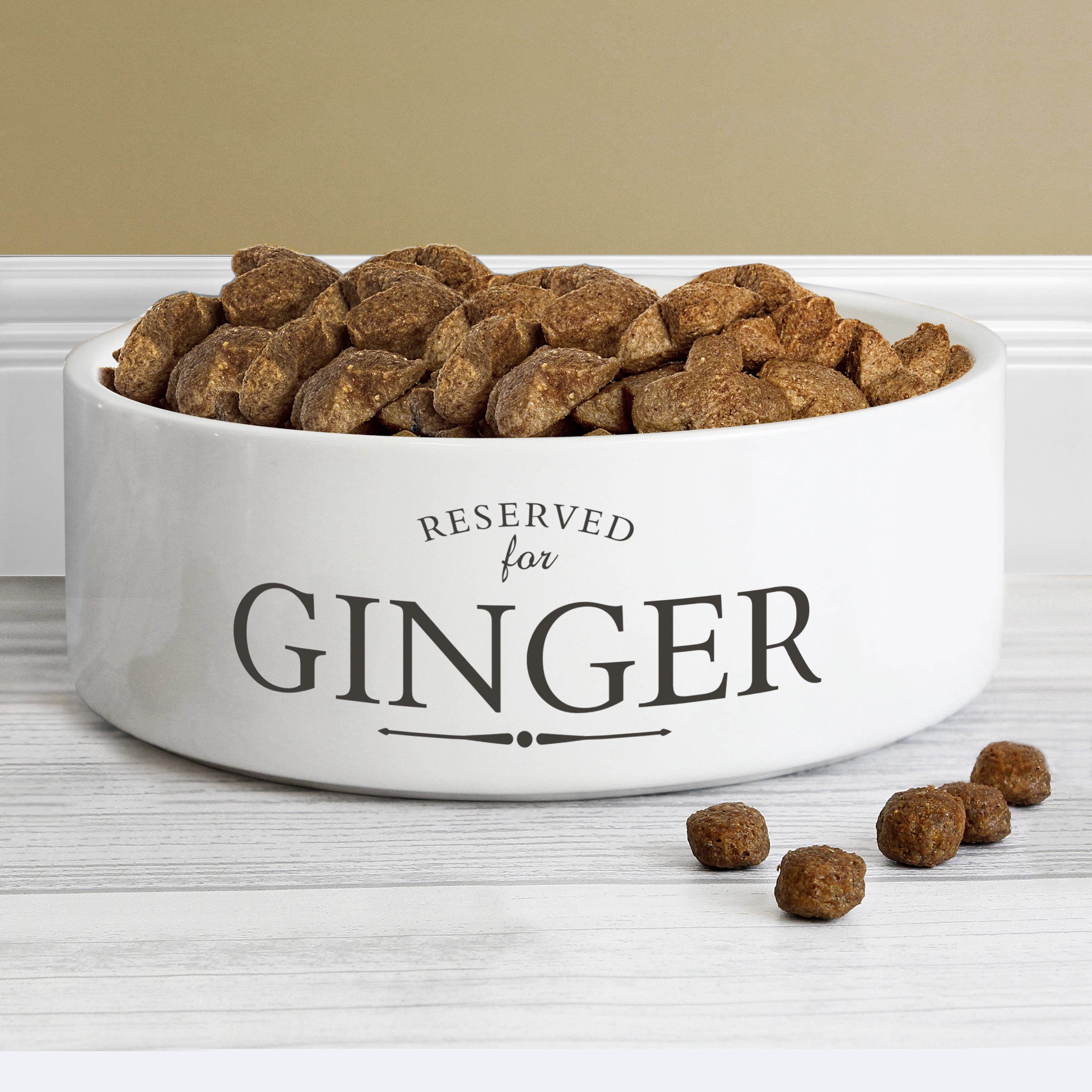 Personalised Reserved For - 15cm Medium White Pet Bowl