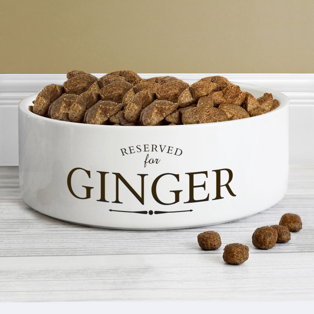 Personalised Reserved For - 15cm Medium White Pet Bowl