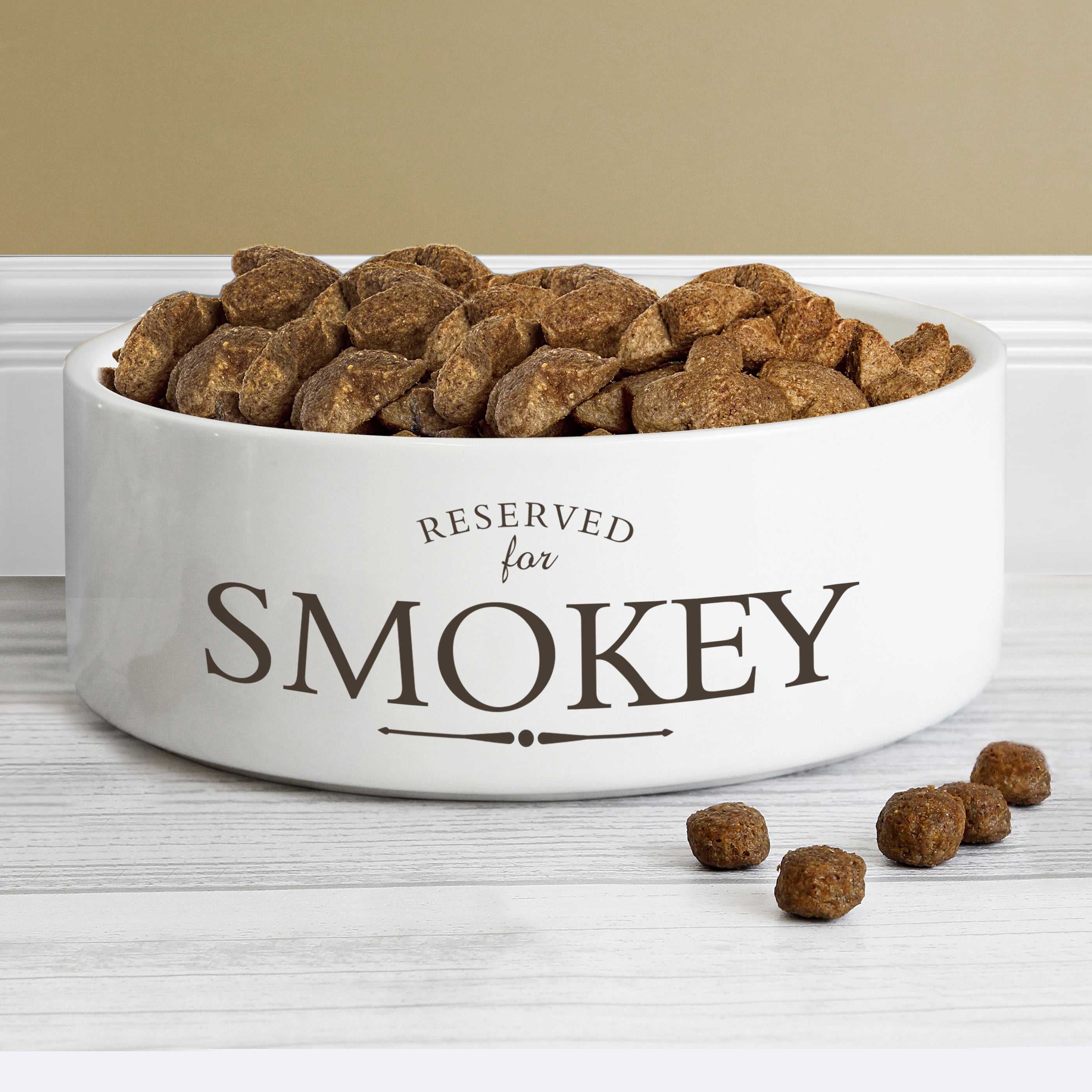 Personalised Reserved For - 15cm Medium White Pet Bowl