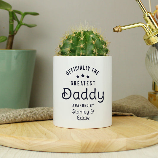 Personalised "Officially The Greatest Dad, Daddy etc ..." Ceramic Storage Pot
