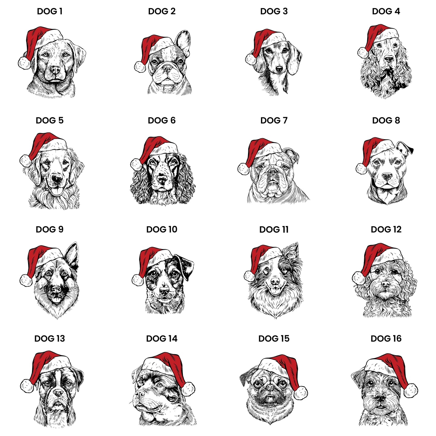 Personalised Dog Breed Christmas Stocking