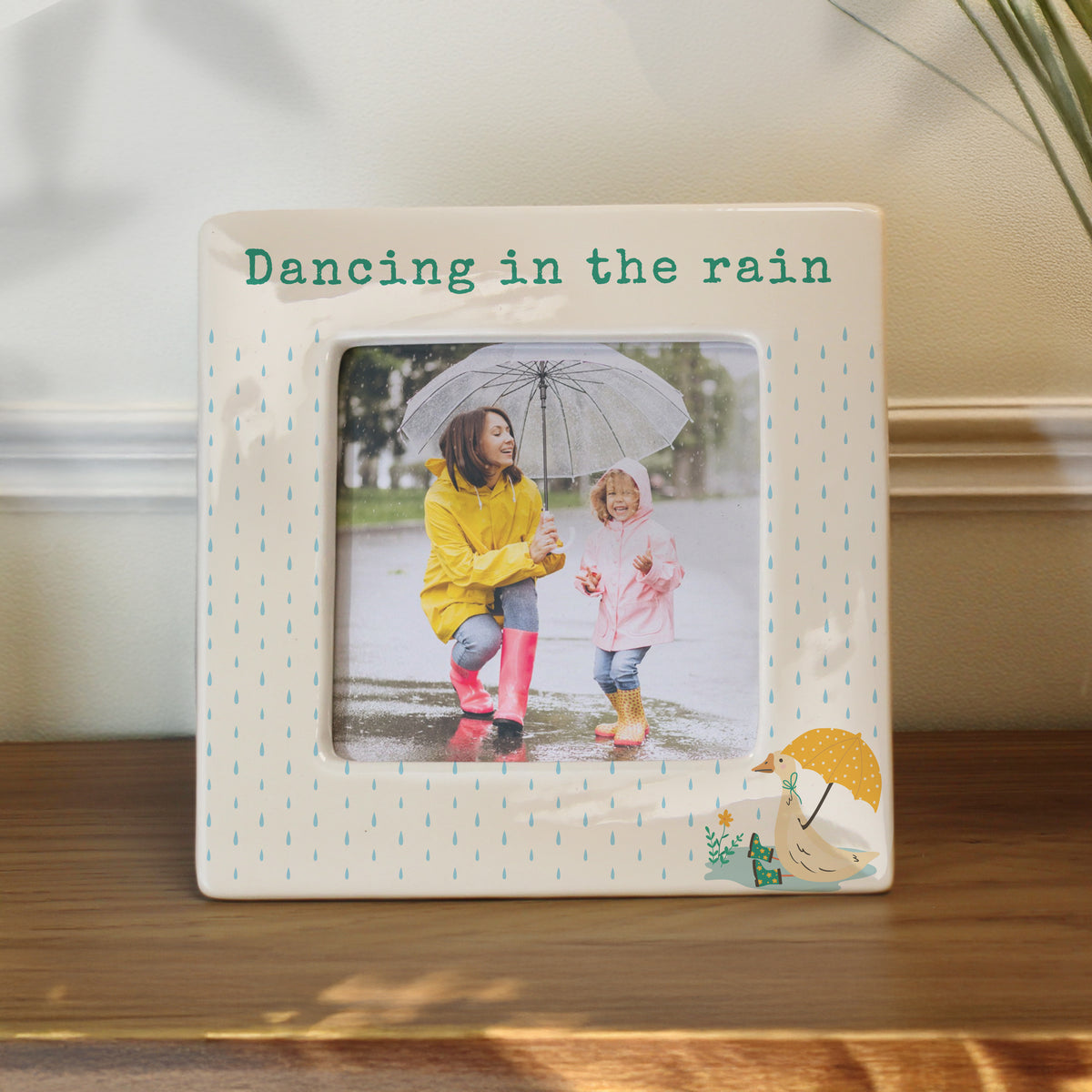 Personalised Puddle Duck Ceramic 4x4 Photo Frame