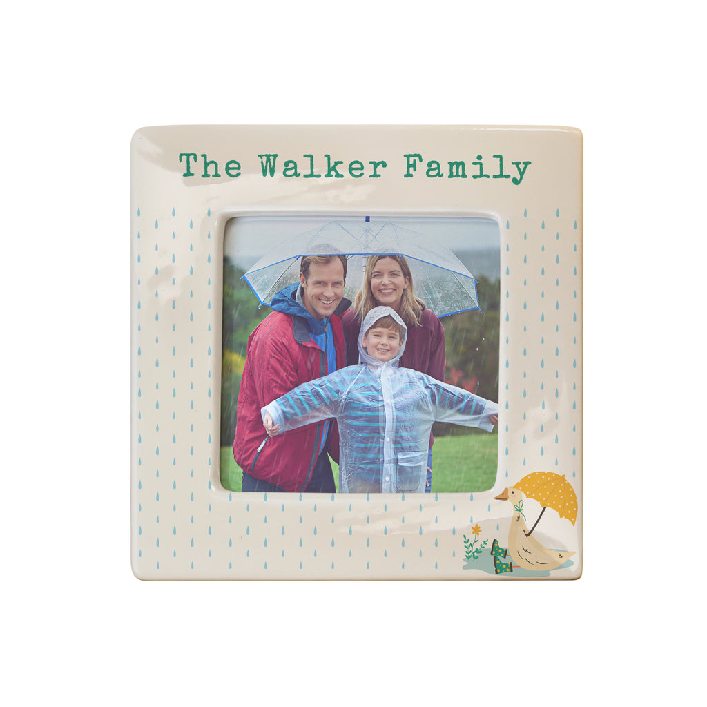 Personalised Puddle Duck Ceramic 4x4 Photo Frame