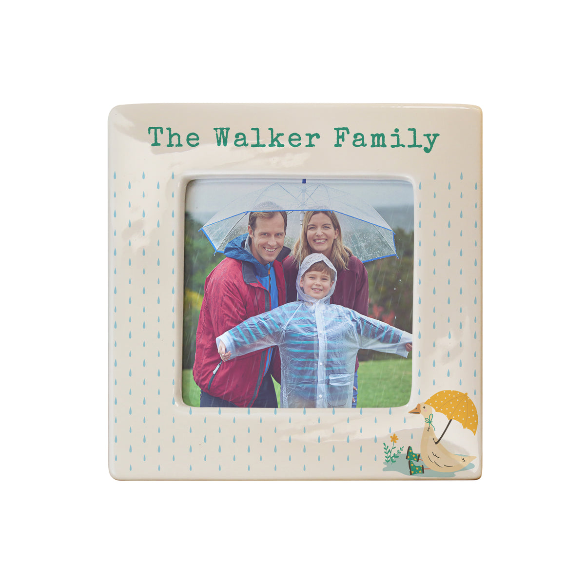 Personalised Puddle Duck Ceramic 4x4 Photo Frame