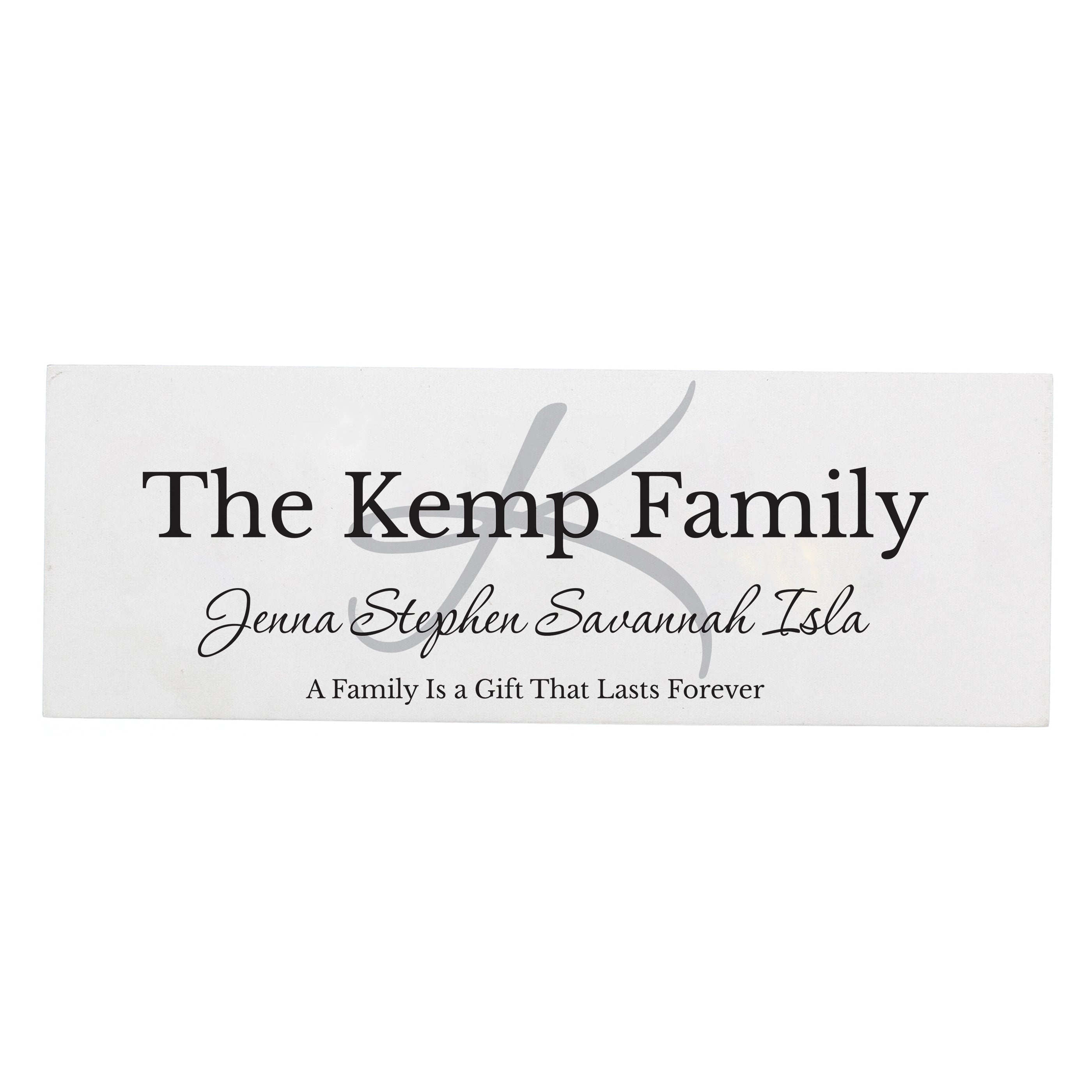 Personalised Family Wooden Mantel Decoration