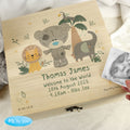 Personalised Tiny Tatty Teddy Jungle Animals Wooden Keepsake Box