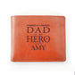 Personalised My Dad is My Hero Tan Leather Wallet