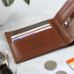 Personalised Free Text Black or Tan Leather Wallet