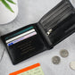 Personalised Free Text Black or Tan Leather Wallet