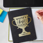 Worlds Best Teacher Trophy Black Hardback Notebook