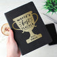 Worlds Best Teacher Trophy Black Hardback Notebook