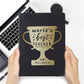 Worlds Best Teacher Trophy Black Hardback Notebook