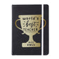 Worlds Best Teacher Trophy Black Hardback Notebook