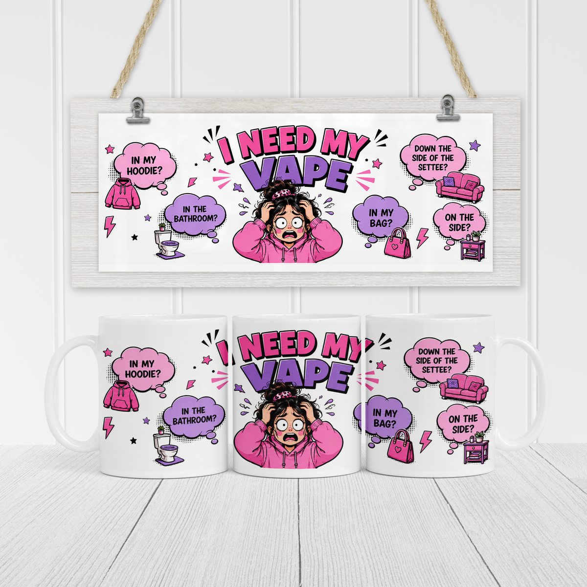 Female "I Need my Vape" - 11oz Ceramic Mug
