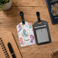 Personalised PU Leather Luggage Tag with ID Window - Mermaid