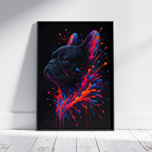Neon Splash Black Fur Frenchie