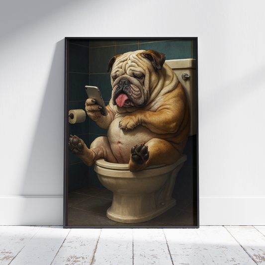 Bulldog in the Bathroom