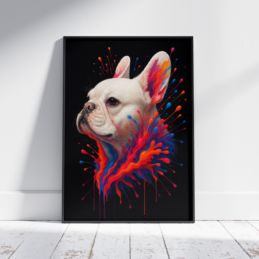 Neon Splash White Fur Frenchie
