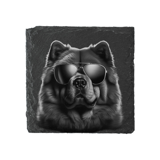 Chow Chow - Sunglasses - Engraved Slate Coaster