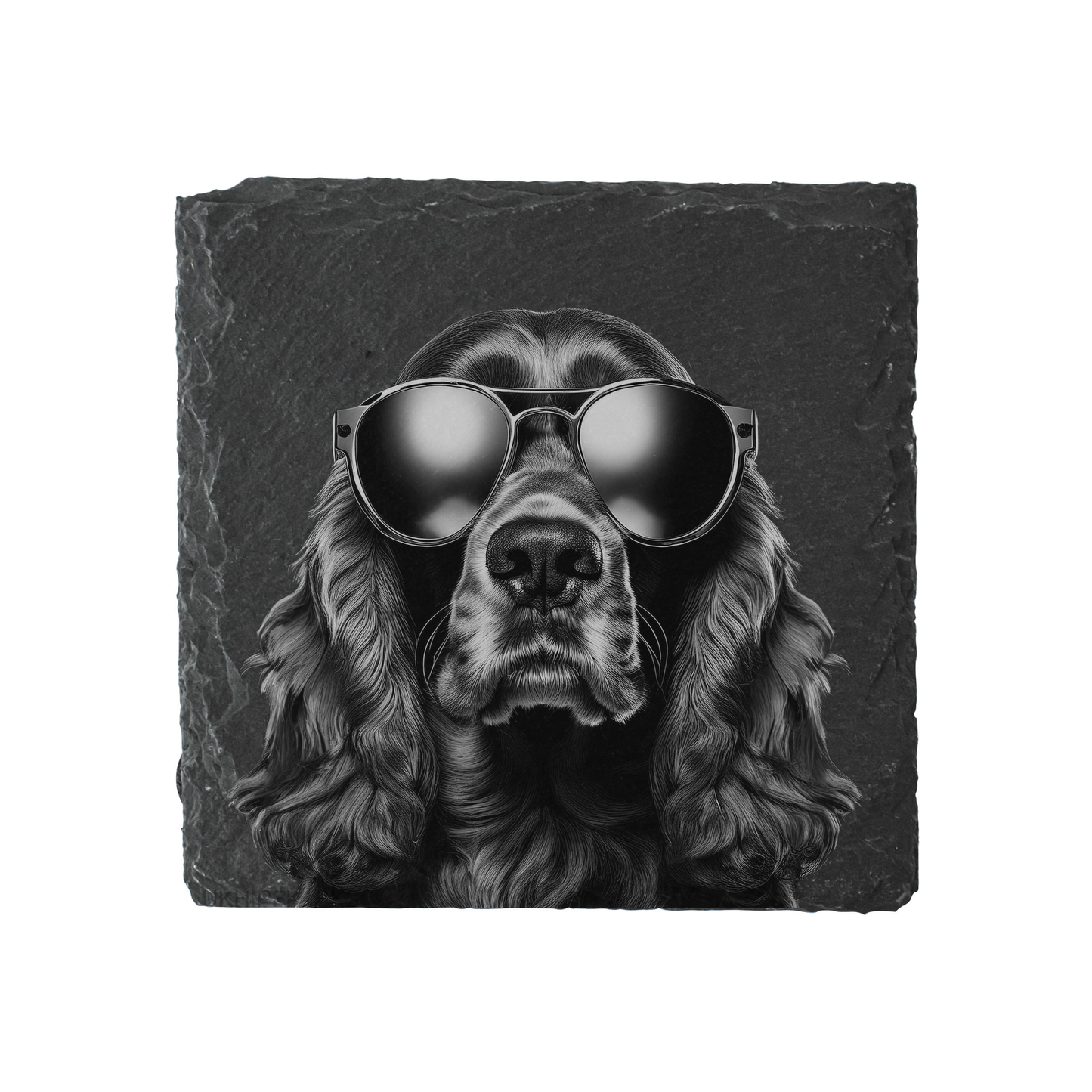 Cocker Spaniel - Sunglasses - Engraved Slate Coaster