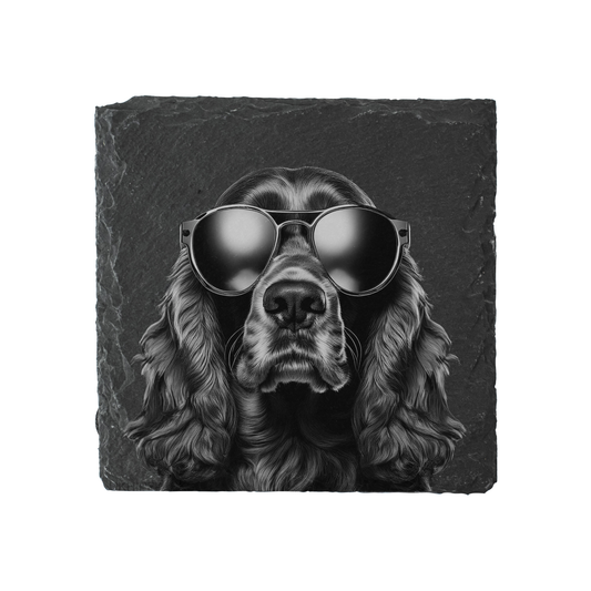 Cocker Spaniel - Sunglasses - Engraved Slate Coaster