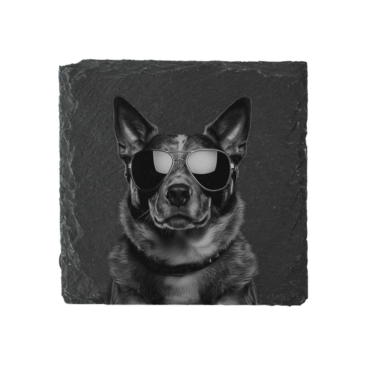 Australian Cattle Dog - Sunglasses - Engraved Slate Coaster