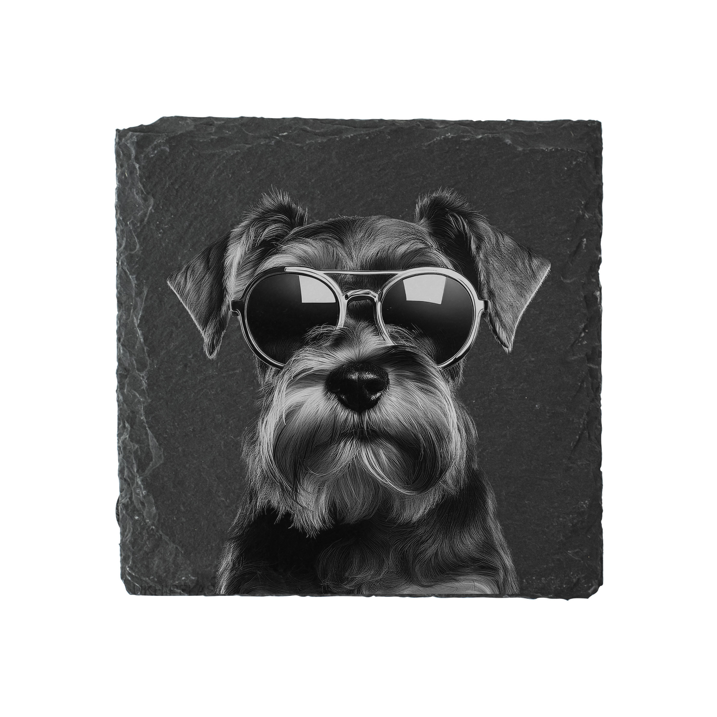 Miniature Schnauzer - Sunglasses - Engraved Slate Coaster