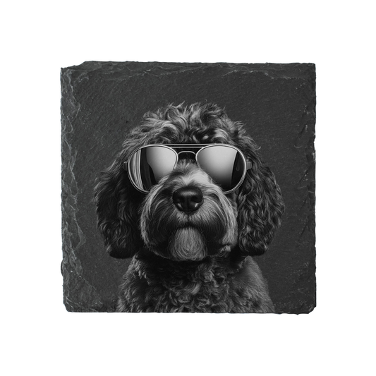 Portuguese Water Dog - Sunglasses - Engraved Slate Coaster