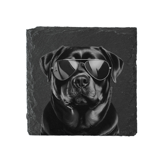 Rottweiler - Sunglasses - Engraved Slate Coaster