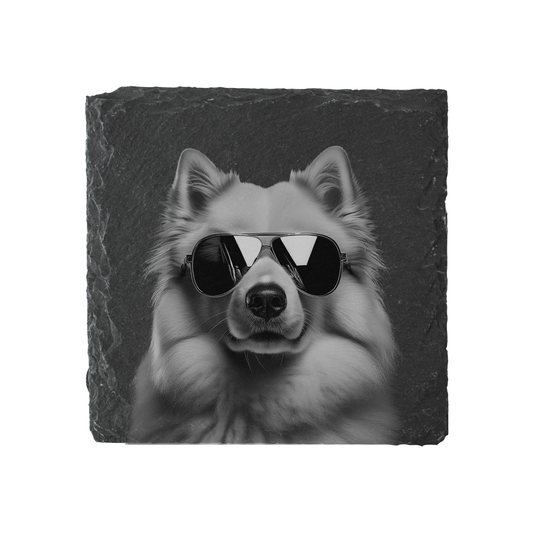 Samoyed - Sunglasses - Engraved Slate Coaster