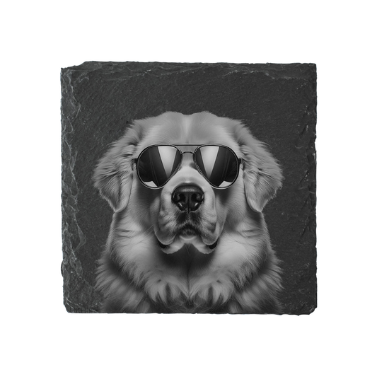 Tibetan Mastiff - Sunglasses - Engraved Slate Coaster
