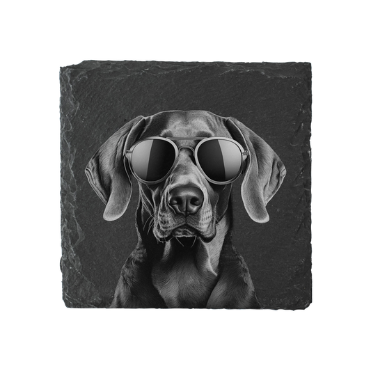 Weimaraner - Sunglasses - Engraved Slate Coaster