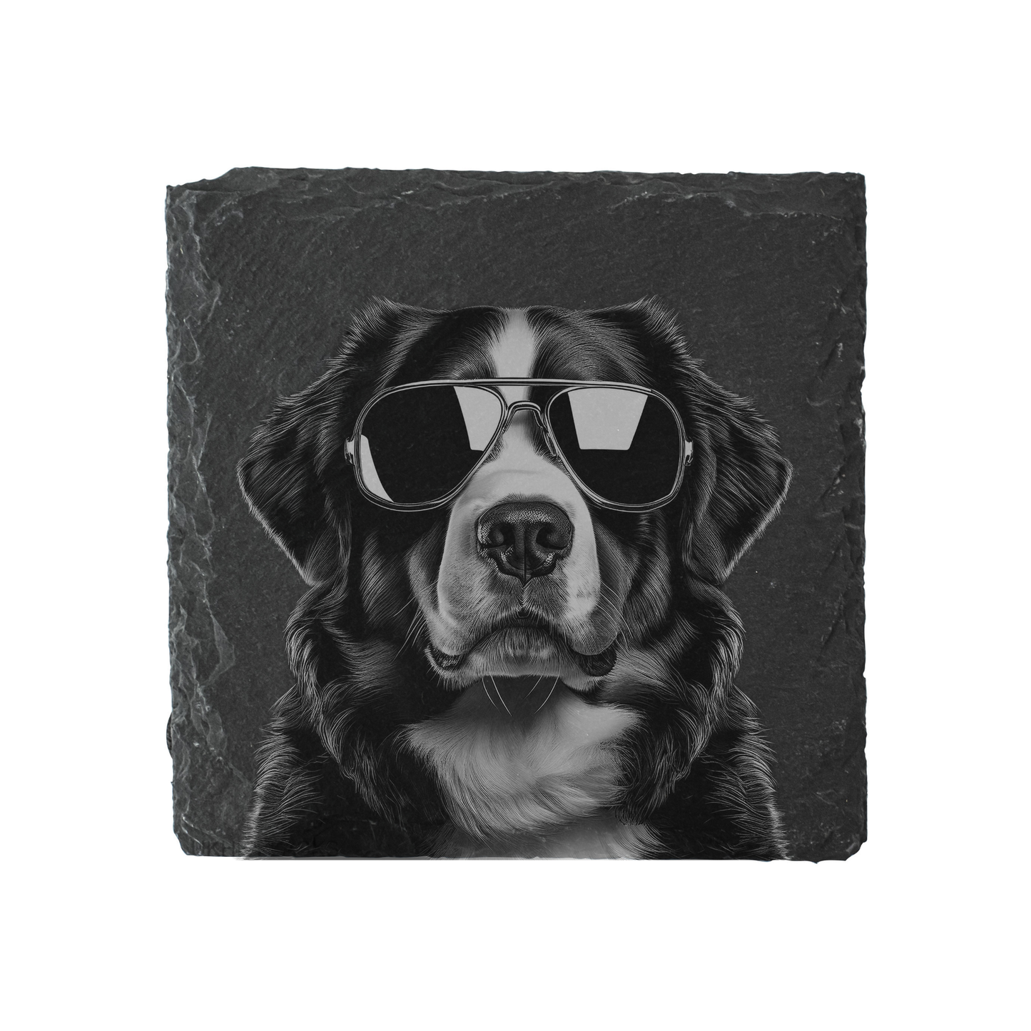 Bernese Mountain Dog - Sunglasses - Engraved Slate Coaster