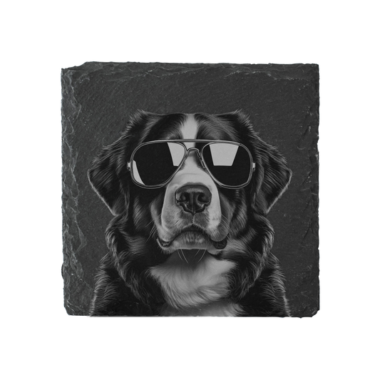 Bernese Mountain Dog - Sunglasses - Engraved Slate Coaster