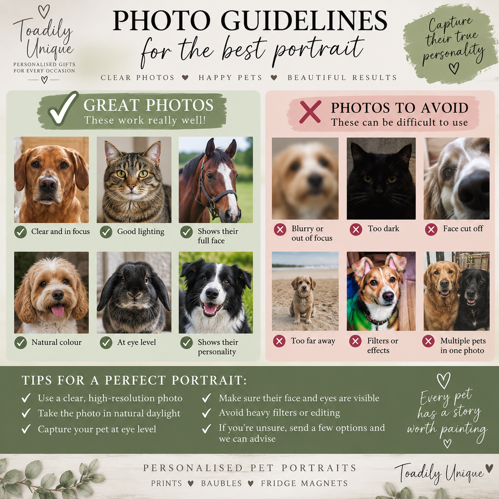 Personalised Watercolour Pet Portrait Print – A5, A4 & A3