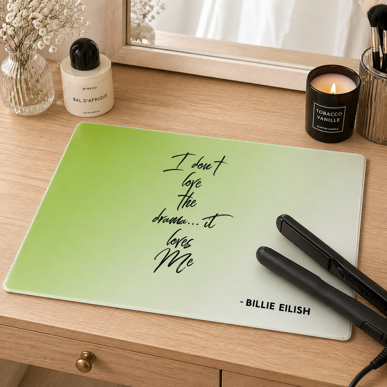 Billie E Lyric Quotes Heat Resistant Styling Mat