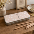 Personalised Metal Pencil Tin Daisy Script
