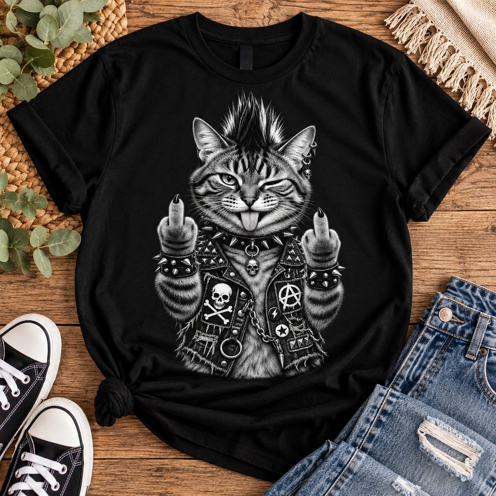 Punk Rock Cat – Alternative Gothic Unisex T-Shirt