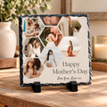 Personalised 8 Photo Mother’s Day Collage Slate – 20 × 20 cm