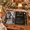 Personalised Black & White Save This Seat Memorial Wedding Glass Board