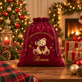 Personalised Teddy Bear Christmas Velvet Sack