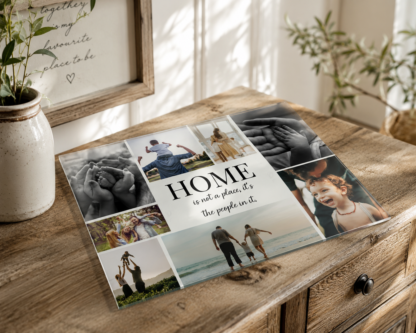 Home Family Quote - Glass Chopping Board