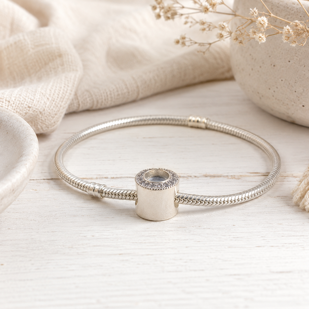 Silver CZ Bracelet Charm