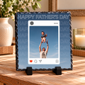 Personalised Father’s Day Photo Slate – Social Media Style – 20 × 20 cm