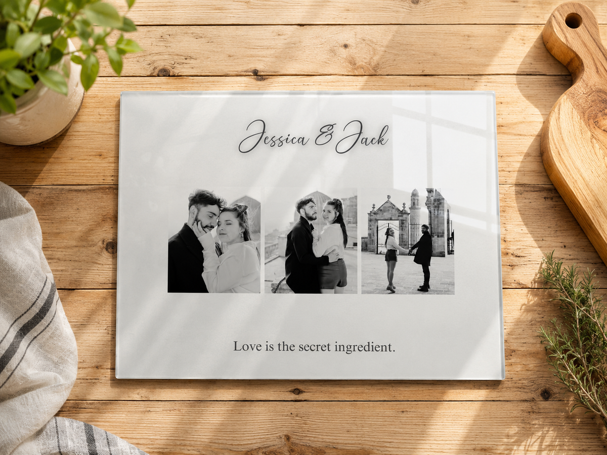 Love is the secret ingredient - Glass Chopping Board